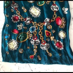 Oscar de la Renta Gemstone Silk Scarf